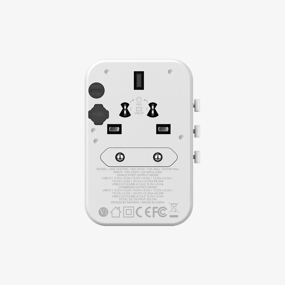 1-World GaN AC Travel Adapter 65W