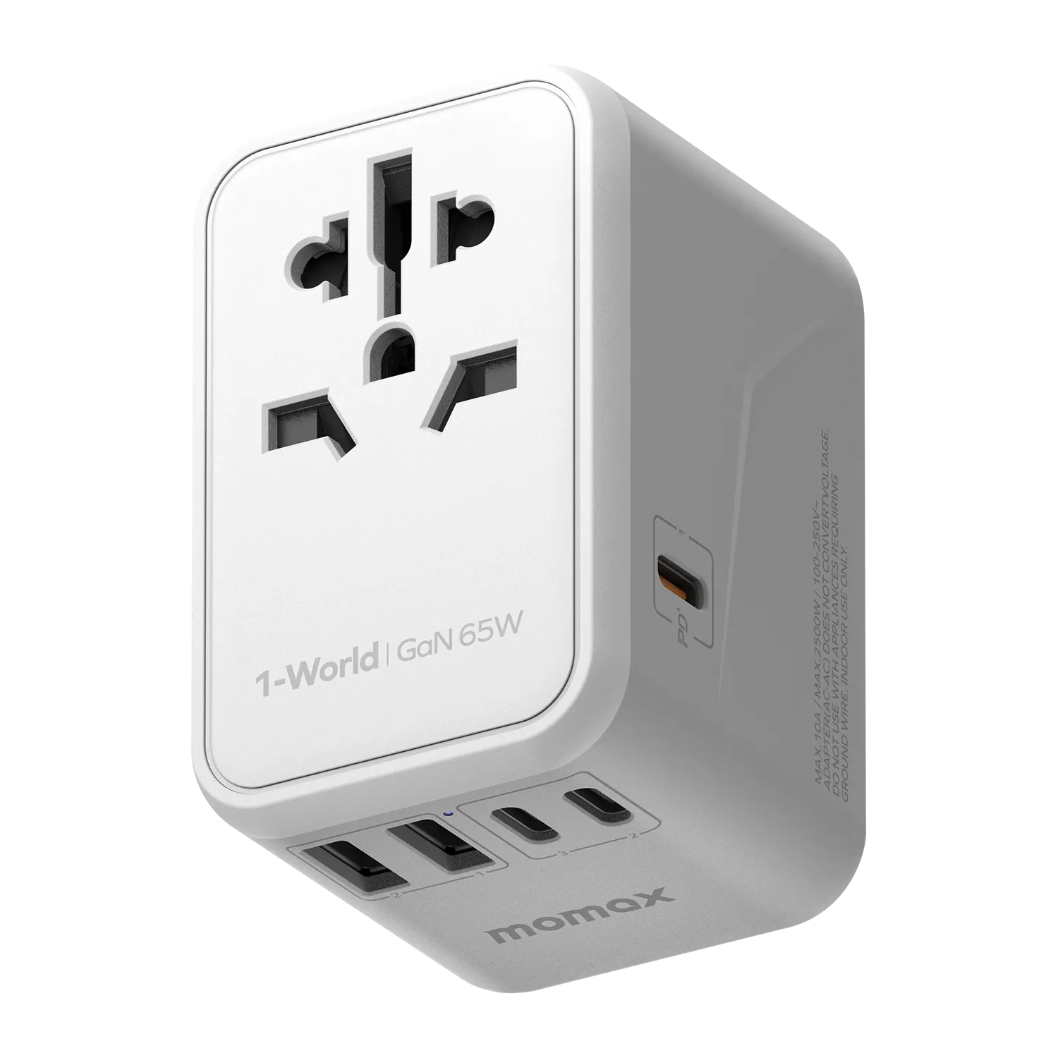 1-World GaN AC Travel Adapter 65W