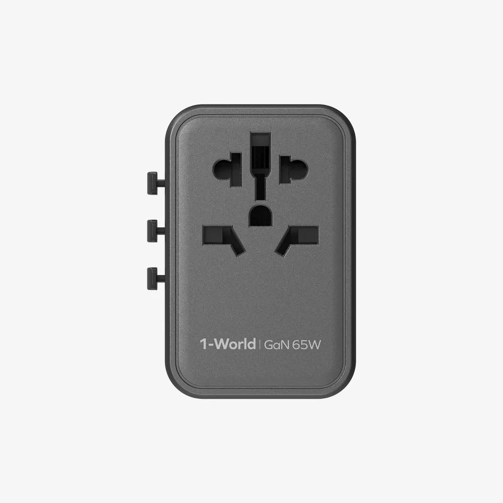 1-World GaN AC Travel Adapter 65W