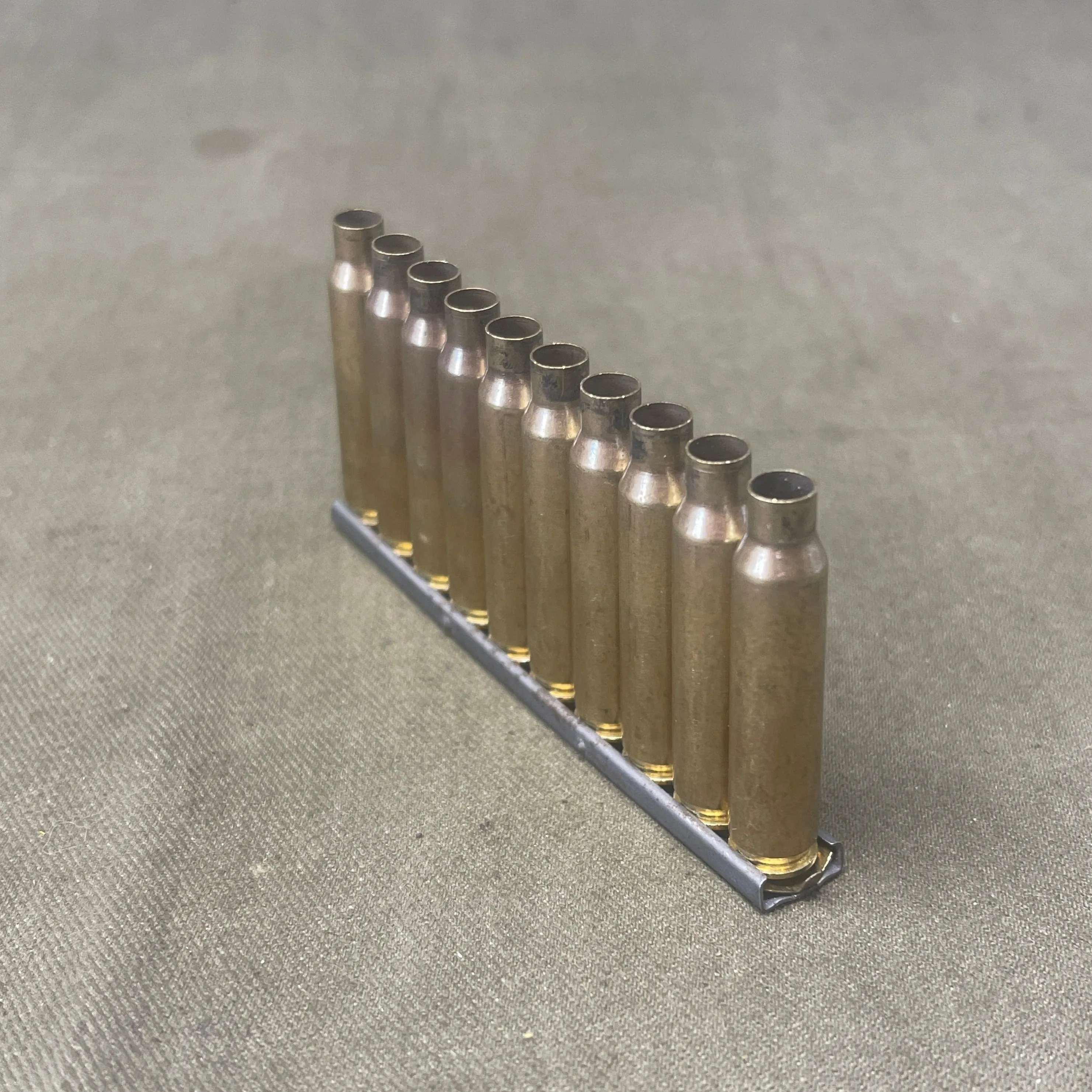 10 x 5.56mm Cartridges Cases in 10 Rnd Stipper Clip