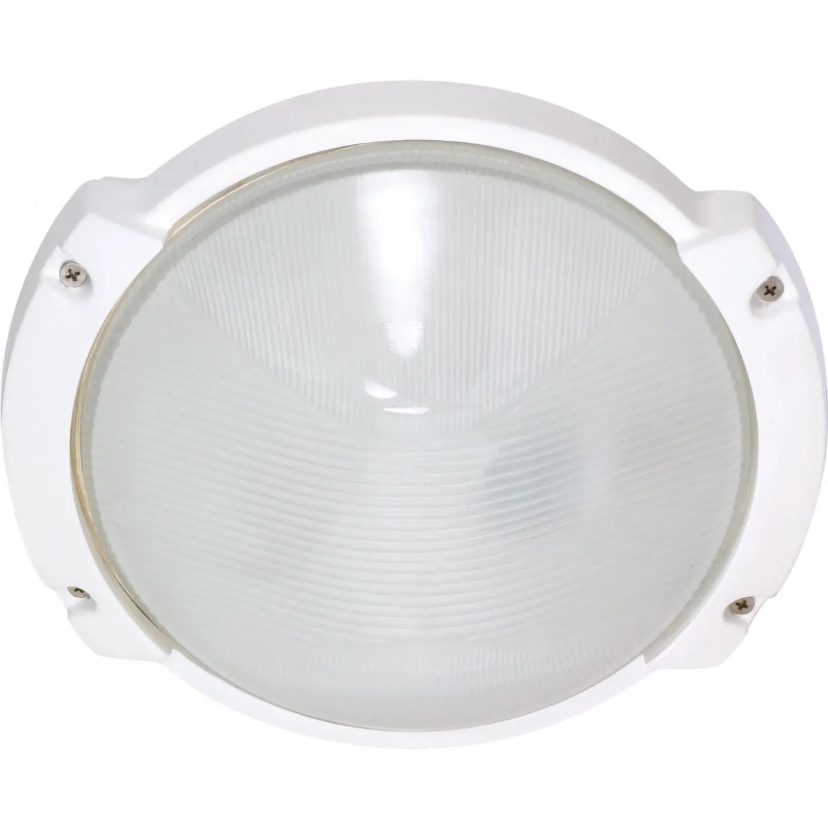 11 In. Outdoor Flush Mount Frosted Glass White finish