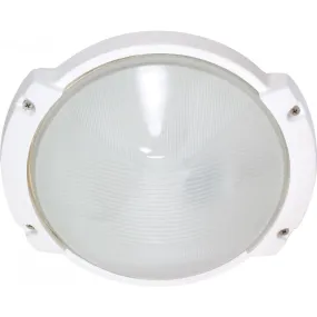 11 In. Outdoor Flush Mount Frosted Glass White finish