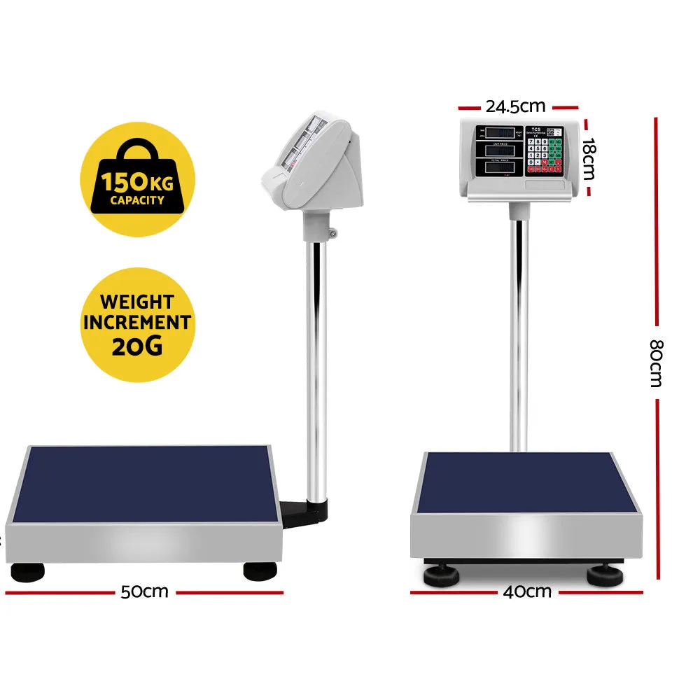 150kg Digital Platform Scales, LCD Display, Waterproof - Emajin