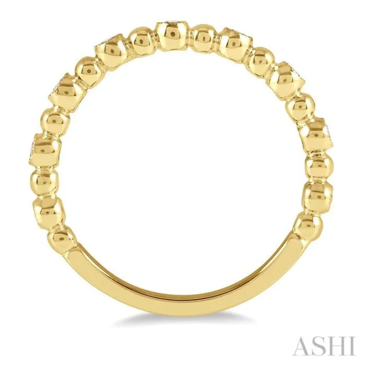 1/6 Ctw Ball Link Round Cut Diamond Stack Band in 14K Yellow Gold