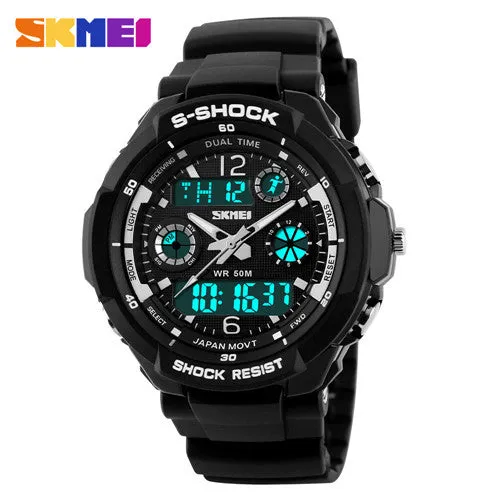 2016 Men Quartz Digital Watch Men Sports Watches Relogio Masculino SKMEI S Shock Relojes LED Military Waterproof Wristwatches