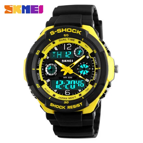 2016 Men Quartz Digital Watch Men Sports Watches Relogio Masculino SKMEI S Shock Relojes LED Military Waterproof Wristwatches