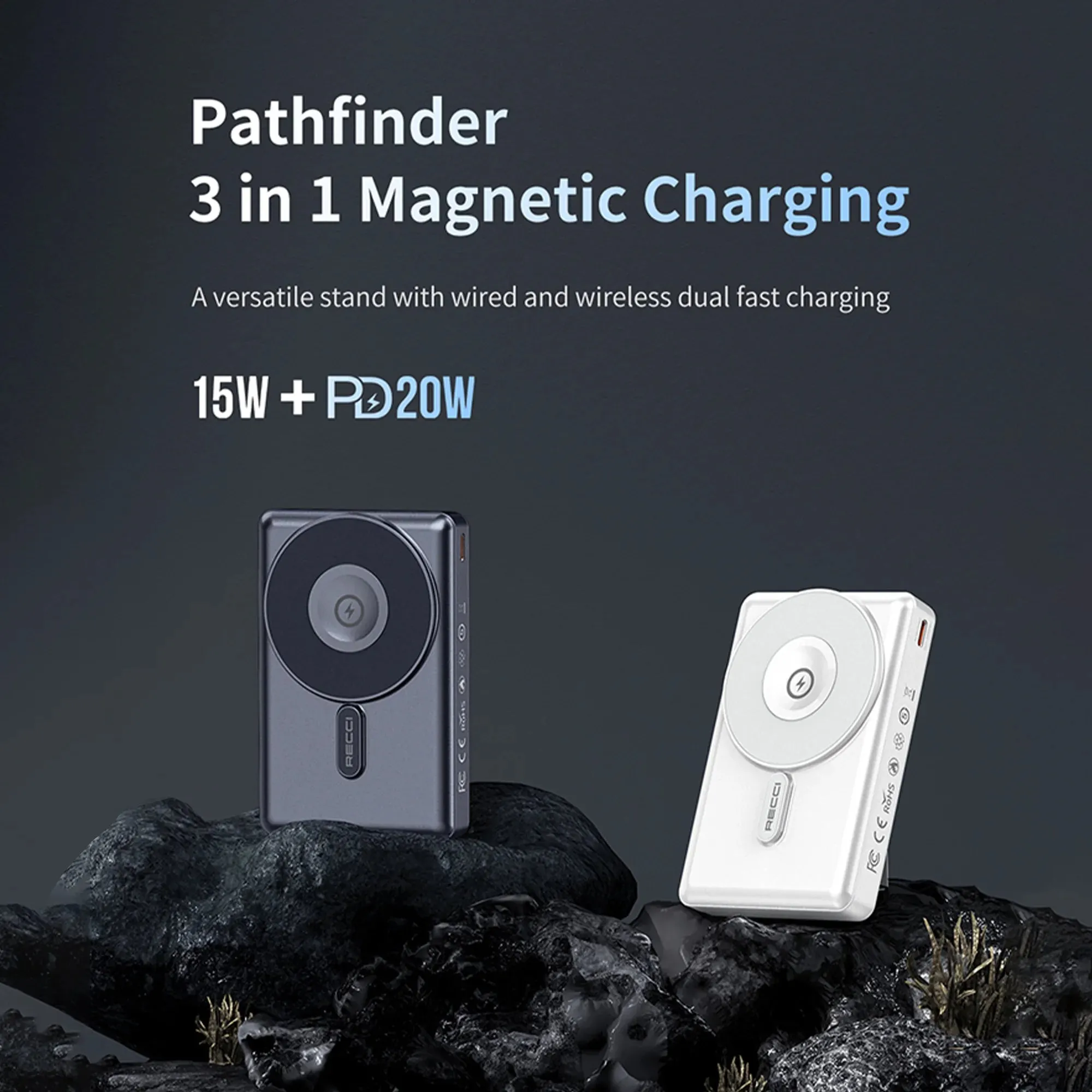 20W 3-in-1 Magnetic Wireless Power Bank 10000mAh