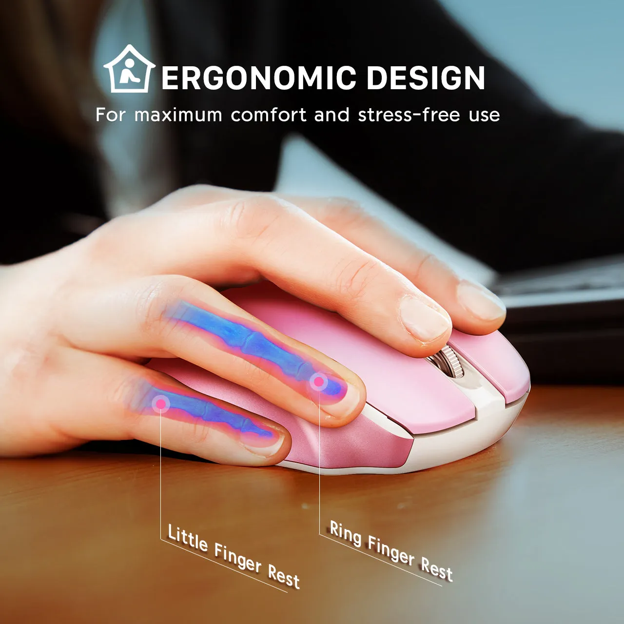 2.4G Wireless Portable Mobile Mouse Optical Mice -Pink