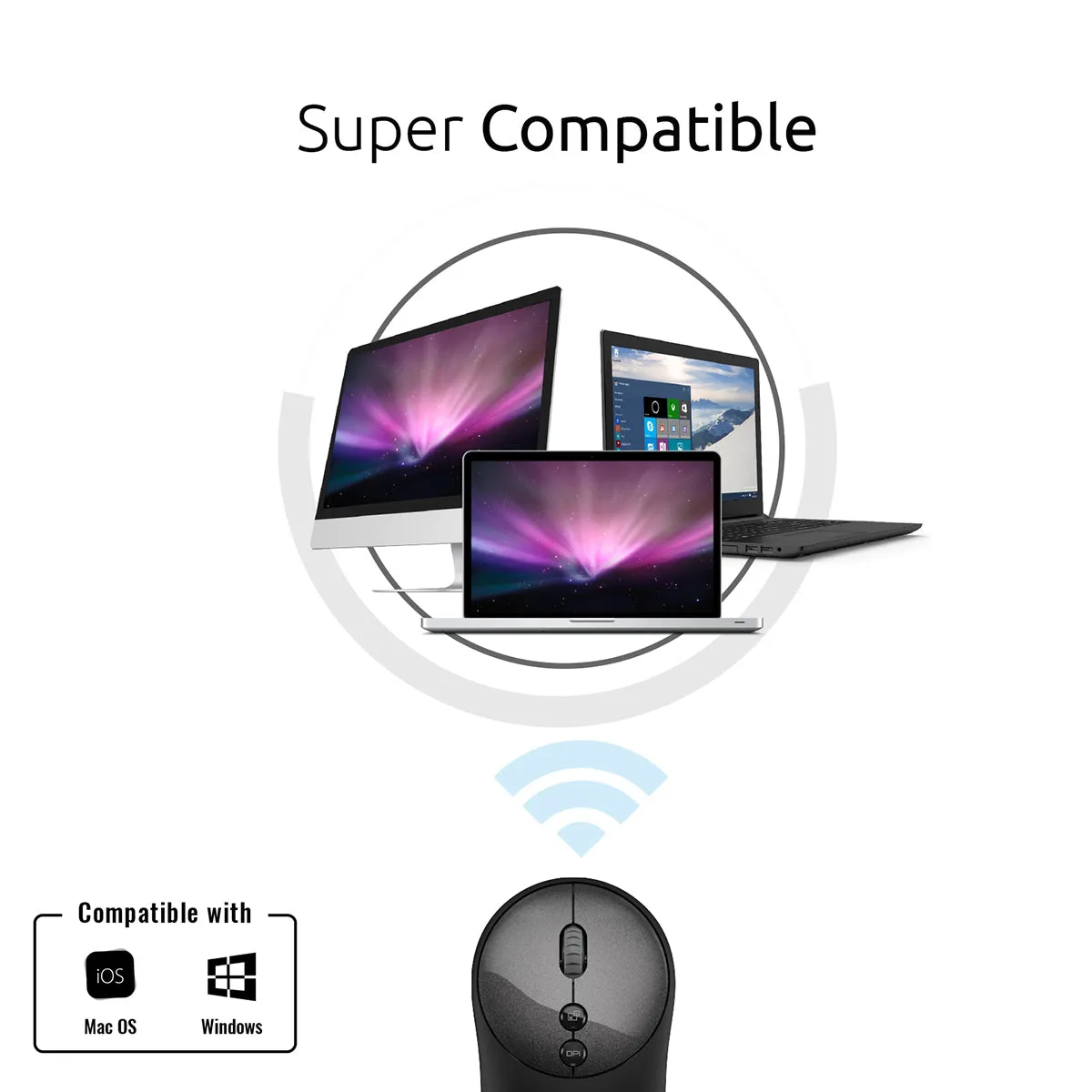 2.4Ghz Portable Wireless Mouse With Nano USB Receiver