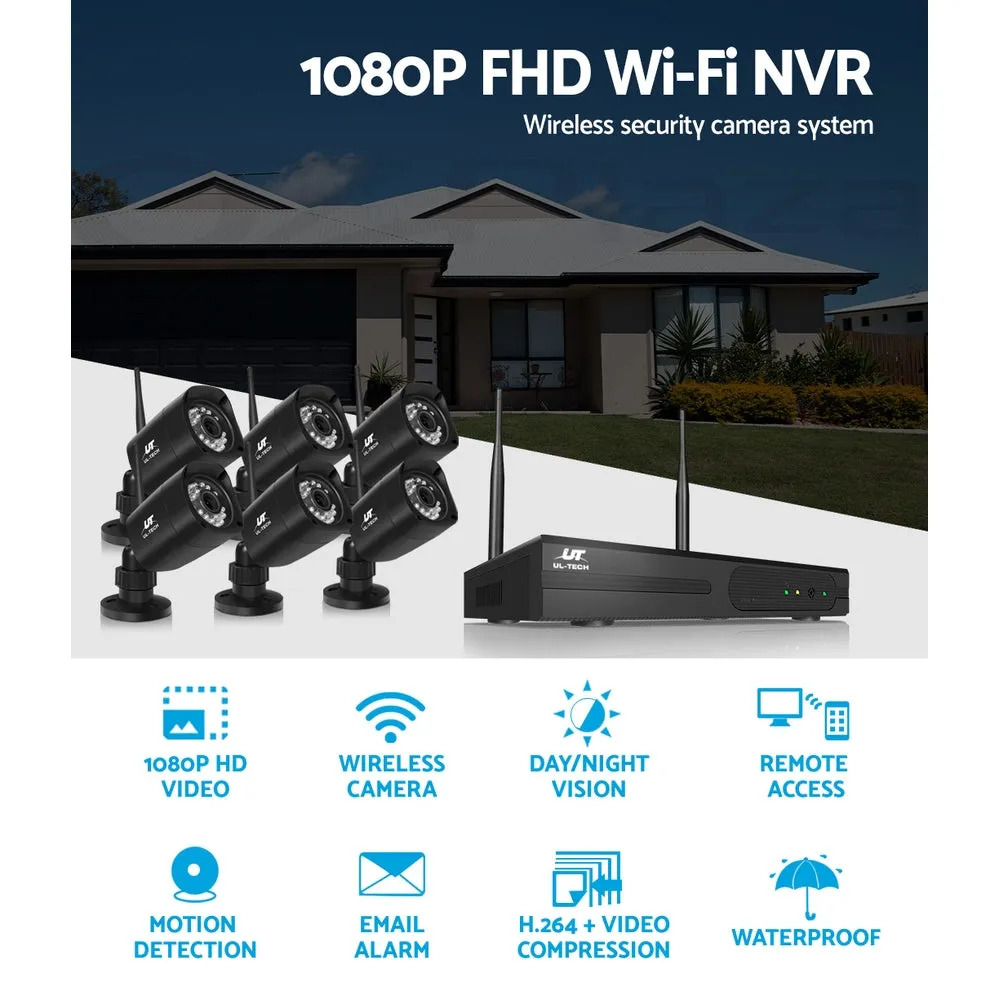 3MP HD 8CH Wireless Security System, 6 Cameras, 1TB - UL-Tech