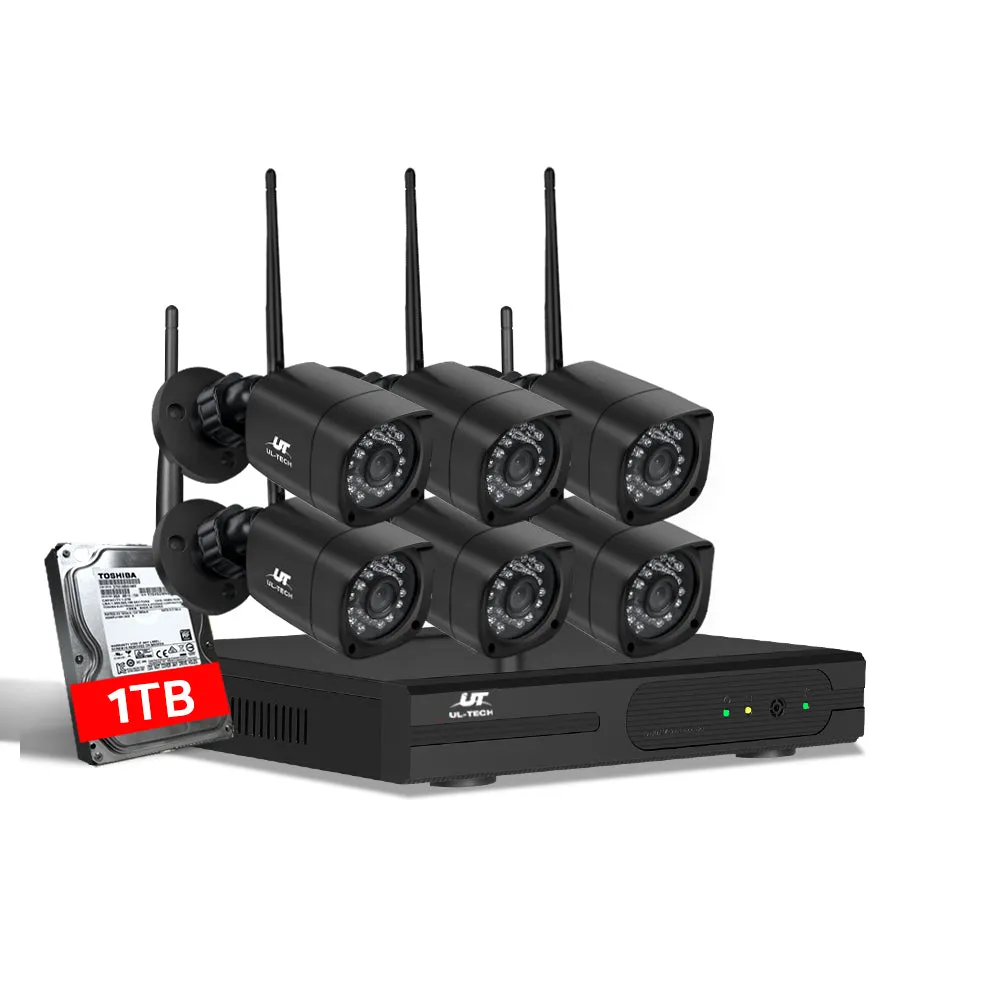 3MP HD 8CH Wireless Security System, 6 Cameras, 1TB - UL-Tech