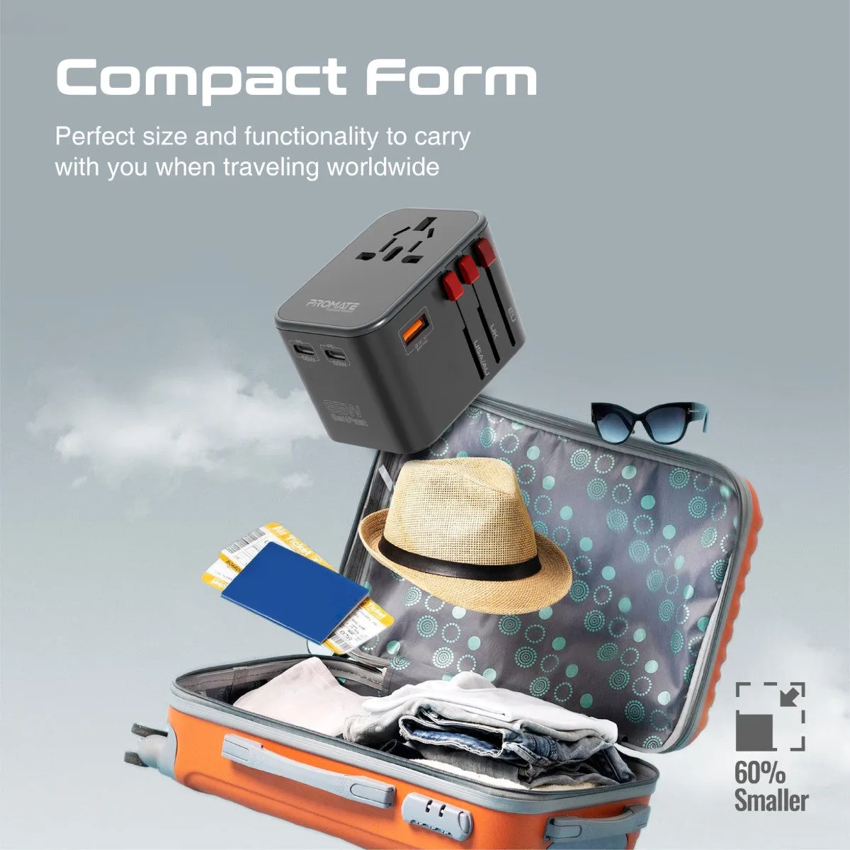 65W Power Delivery GaNFast™ Travel Adapter