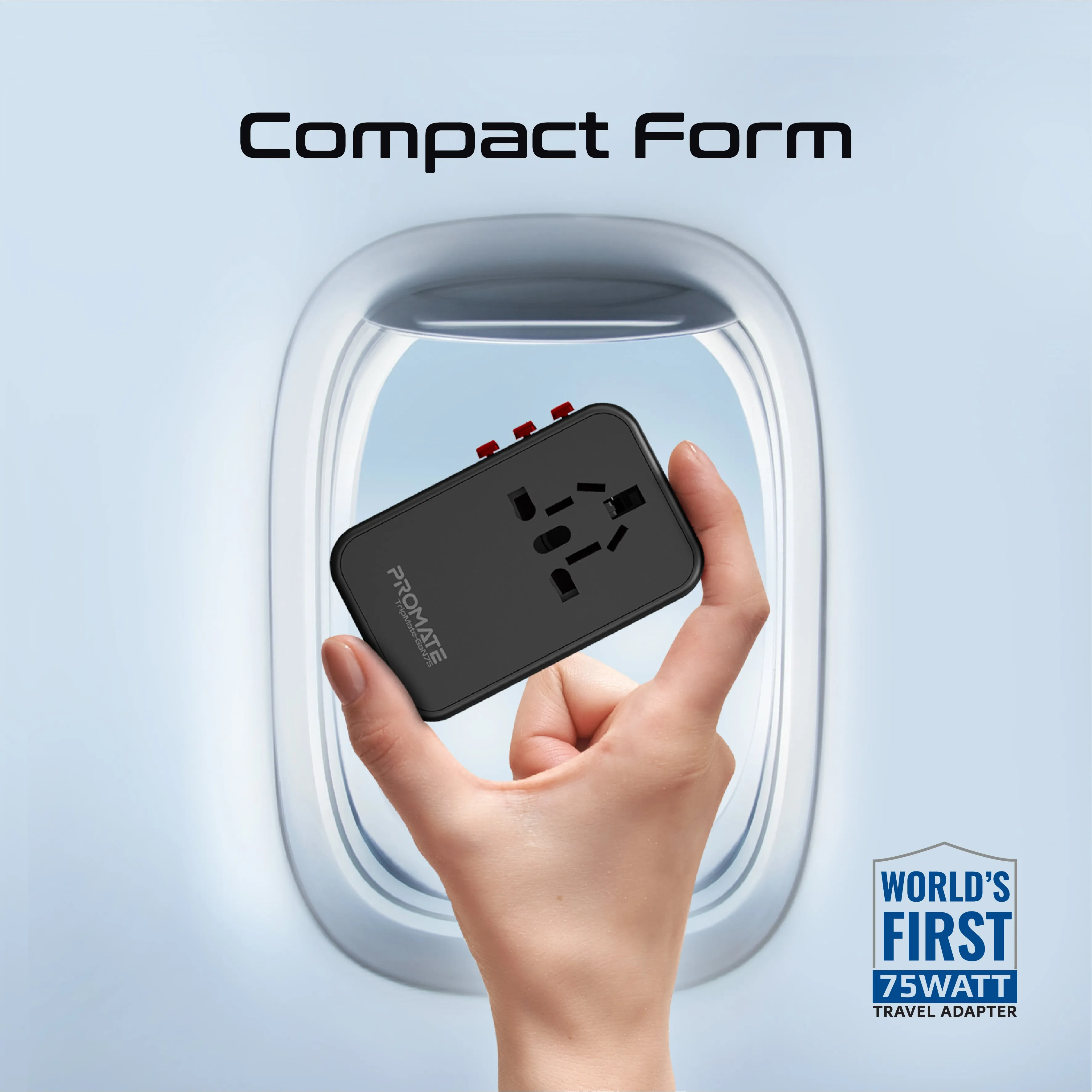 75W Power Delivery GaNFast™ Multi-Port Travel Adapter