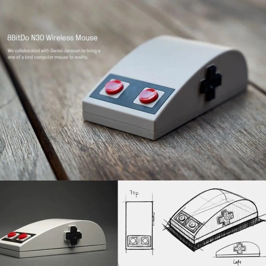 8BitDo N30 Wireless Mouse: with 3D touch panel and navigation D-pad. For Windows and macOS