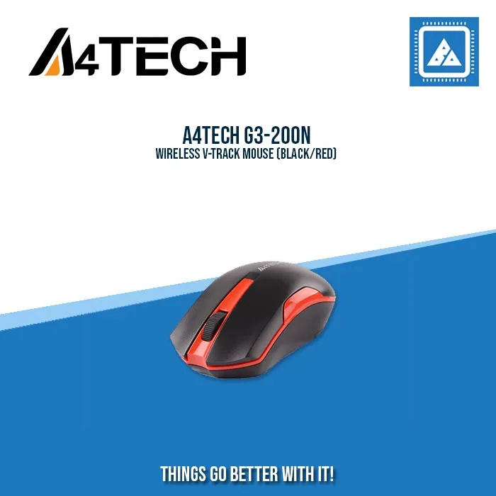 A4TECH G3-200N WIRELESS V-TRACK MOUSE (BLACK/RED)