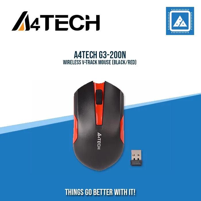 A4TECH G3-200N WIRELESS V-TRACK MOUSE (BLACK/RED)