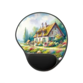 Aesthetic old house in the woods in spring Mouse Pad With Wrist Rest