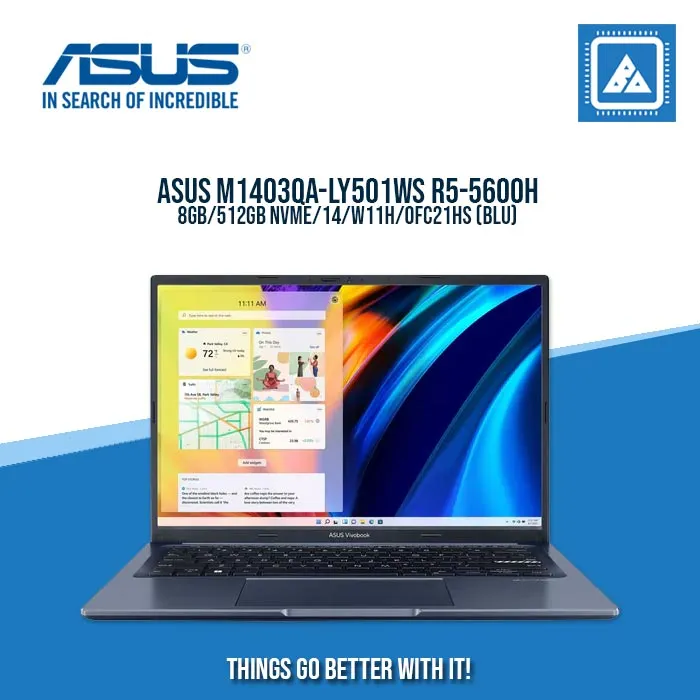 ASUS M1403QA-LY501WS R5-5600H/8GB/512GB NVME BEST FOR STUDENTS AND FREELANCERS LAPTOP