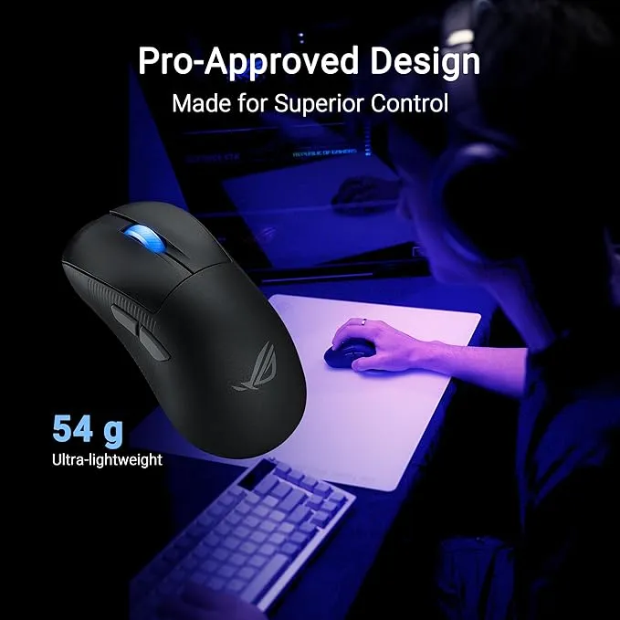 ASUS ROG Keris II Ace Wireless Gaming Mouse: 54g Lightweight, AimPoint Pro Sensor, SpeedNova Wireless black