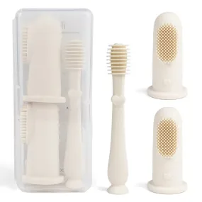 Baby Finger Toothbrush & Tongue Cleaner Oral Set 3m  (Ivory)