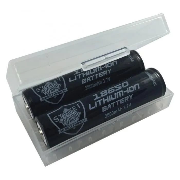 Battery Case 2) Streetwise 18650 Lithium-ion batteries