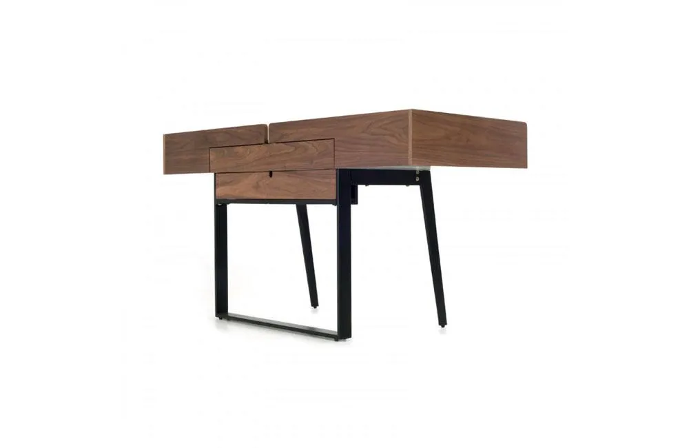 Branton Contemporary White & Walnut Office Desk