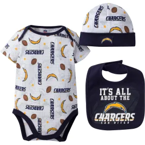 Chargers Baby Logo Onesie, Cap and Bib