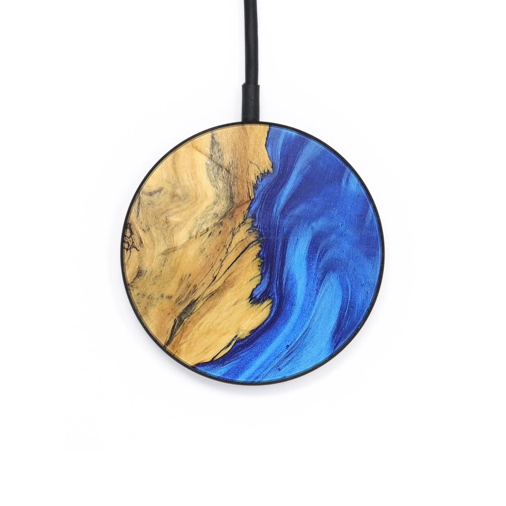 Circle Wood Resin Wireless Charger - Alyssa (Blue, 697881)