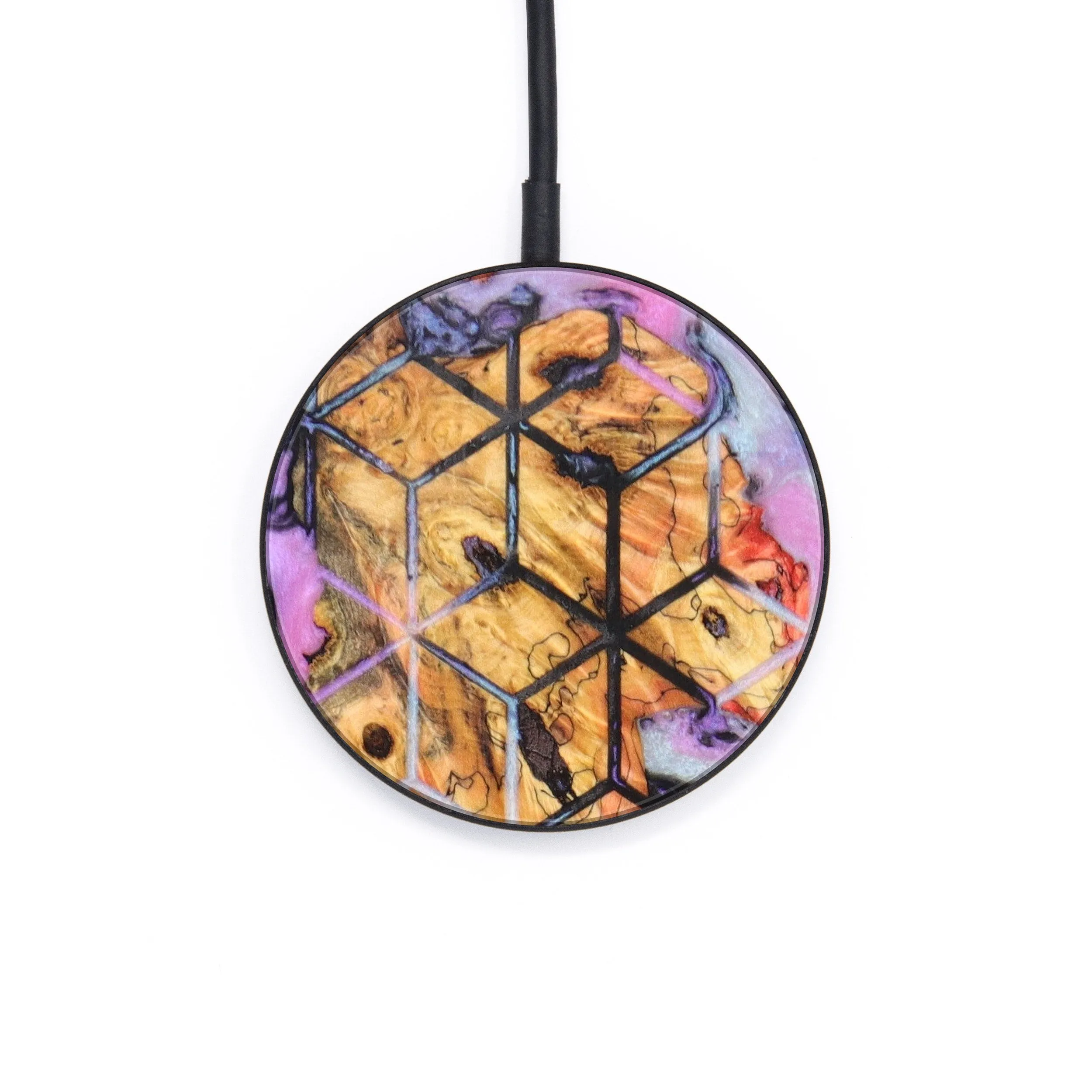 Circle Wood Resin Wireless Charger - Arlene (Artist Pick, 636360)