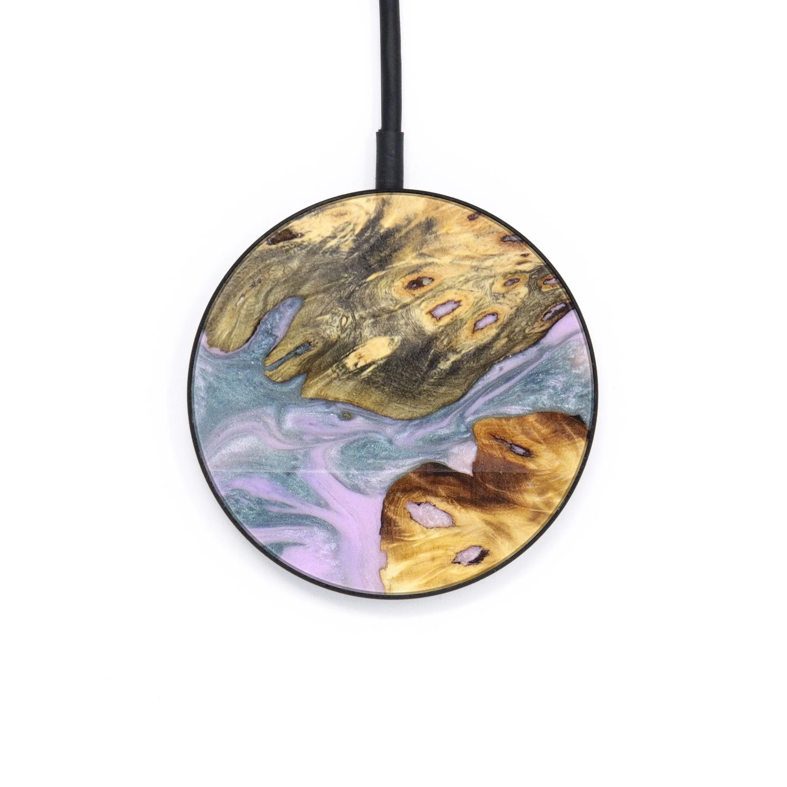 Circle Wood Resin Wireless Charger - Brendon (Purple, 626602)