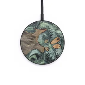 Circle Wood Resin Wireless Charger - Caitlyn (Green, 655832)