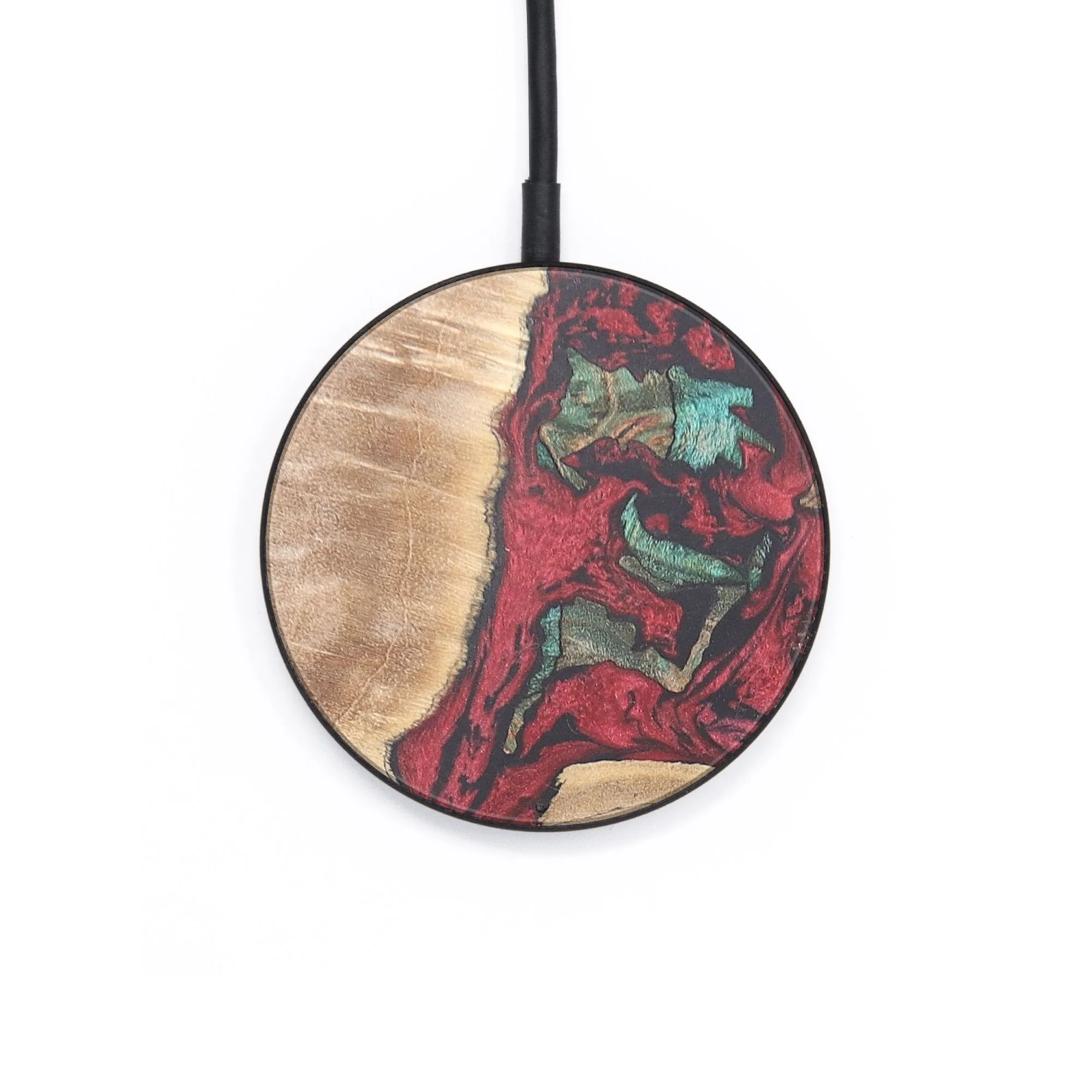 Circle Wood Resin Wireless Charger - Carolina (Red, 678103)