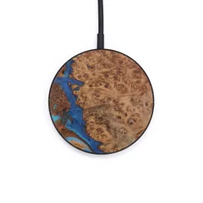 Circle Wood Resin Wireless Charger - Clement (Teal & Gold, 611219)