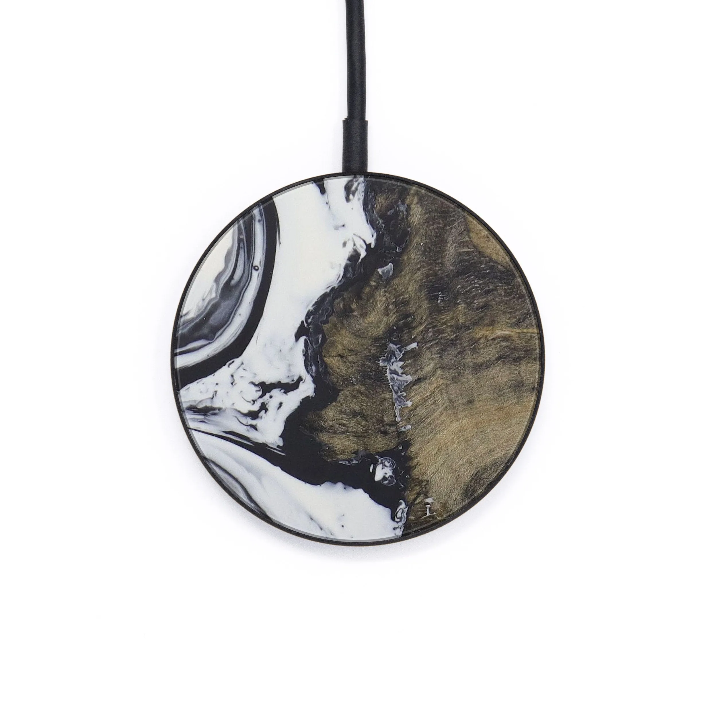 Circle Wood Resin Wireless Charger - Domenico (Black & White, 583773)