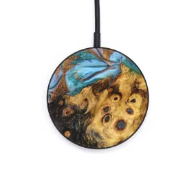 Circle Wood Resin Wireless Charger - Eduardo (Teal & Gold, 633857)