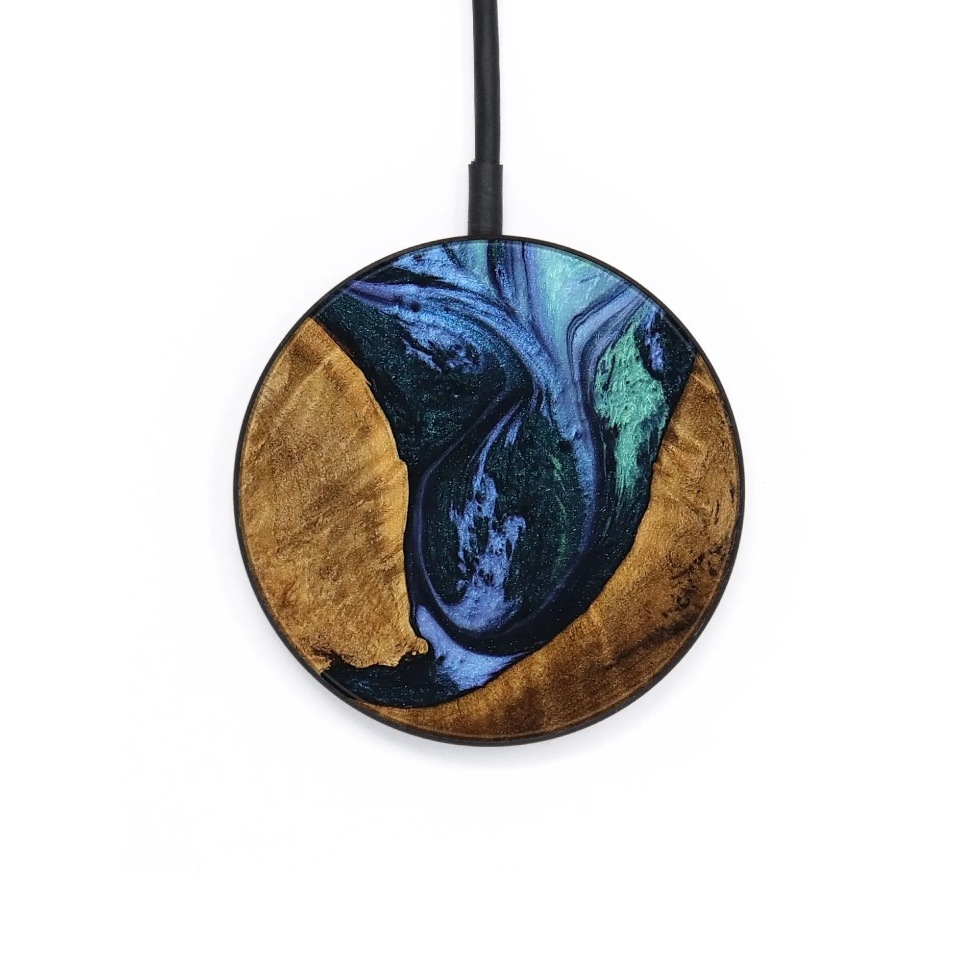 Circle Wood Wireless Charger - Saman (Blue, 740063)