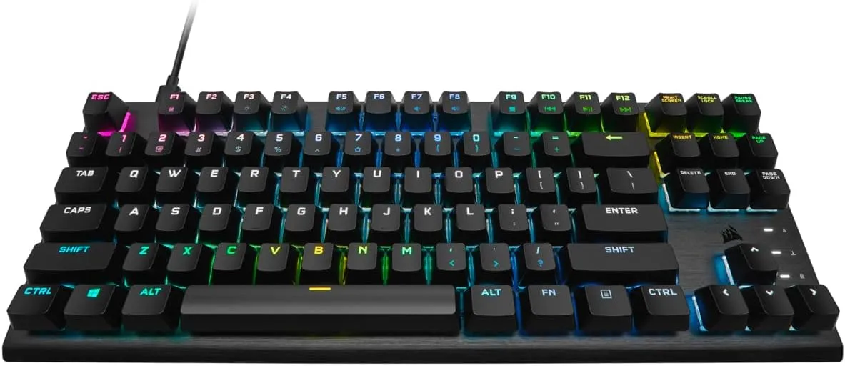 【優惠價】Corsair K60 PRO TKL RGB Tenkeyless Optical-Mechanical Gaming Keyboard — CORSAIR OPX Switch Black 黑色 CH-911D01A-NA