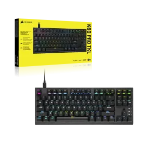 【優惠價】Corsair K60 PRO TKL RGB Tenkeyless Optical-Mechanical Gaming Keyboard — CORSAIR OPX Switch Black 黑色 CH-911D01A-NA