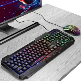 Crackle Word Through Keyboard 4D Mouse Keyboard Luminous Game Set