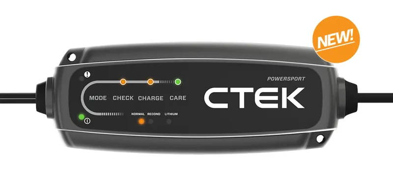 CTEK Battery Charger - CT5 POWERSPORT 12V 2.3A [WET, Ca/Ca, MF, AGM, GEL, LiFePO4] 40-339