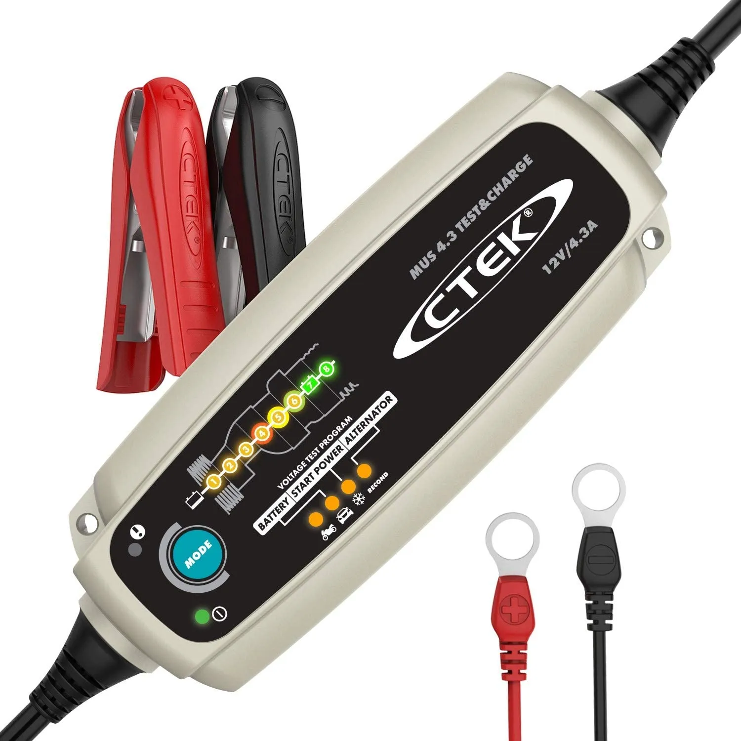 CTEK Battery Charger - MUS 4.3 12 Volt Fully Automatic Charger & Tester - 56-959