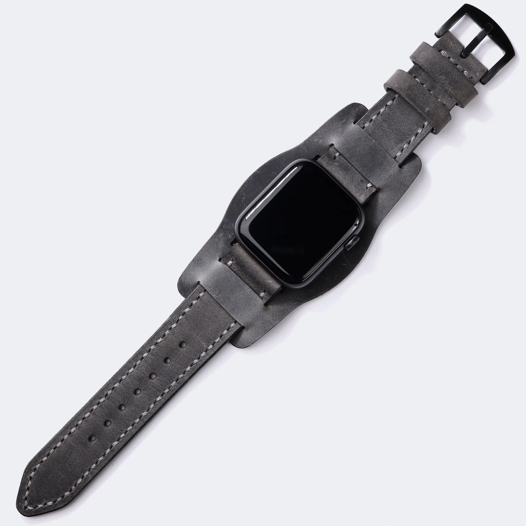 Custom Made Apple Watch Bund Strap - Antique Gray