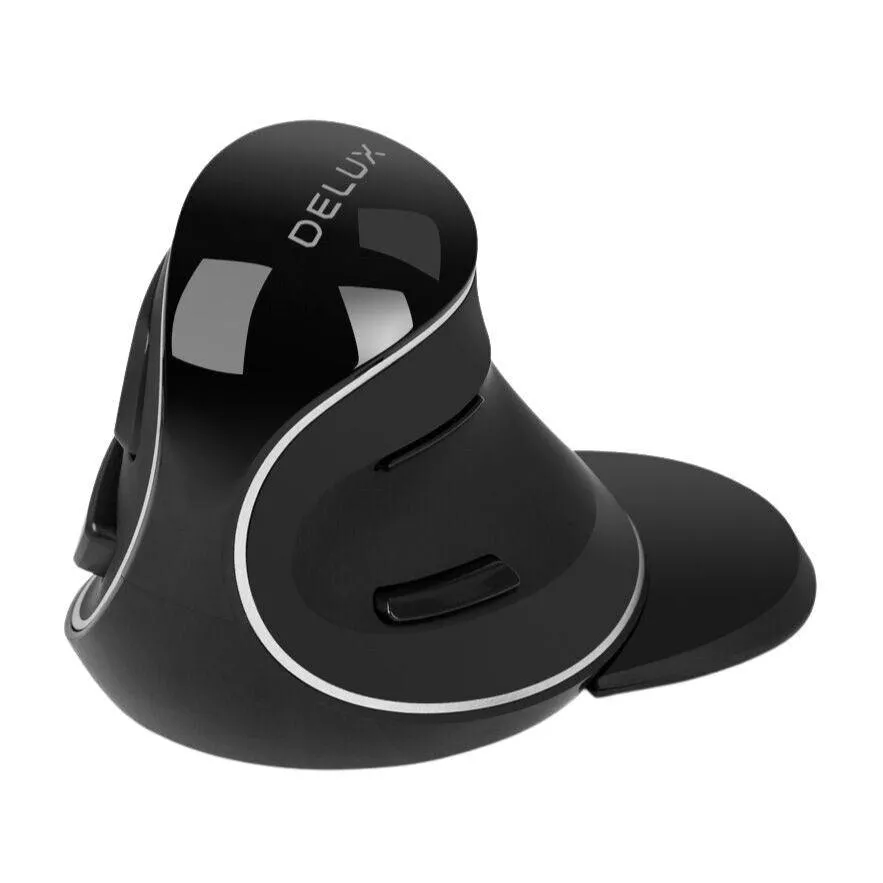 Delux M618 Plus Ergonomic Vertical Mouse: Larger Size 6 Buttons 2.4Ghz Wireless 1600DPI with Removable Palm Rest