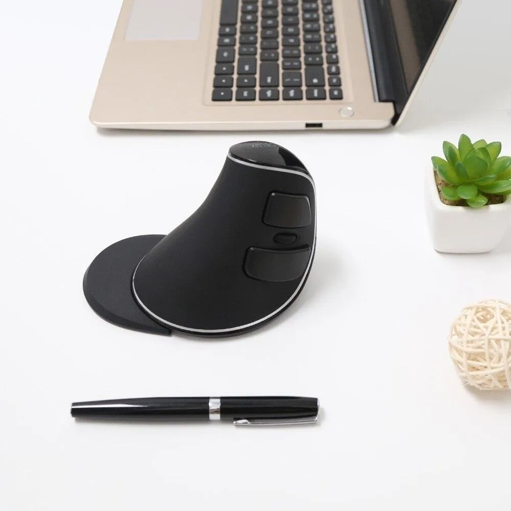 Delux M618 Plus Ergonomic Vertical Mouse: Larger Size 6 Buttons 2.4Ghz Wireless 1600DPI with Removable Palm Rest