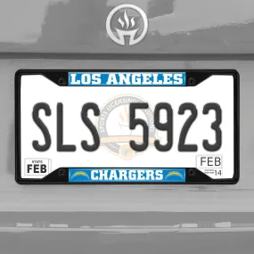 Fanmats Los Angeles Chargers Metal License Plate Frame Black Finish