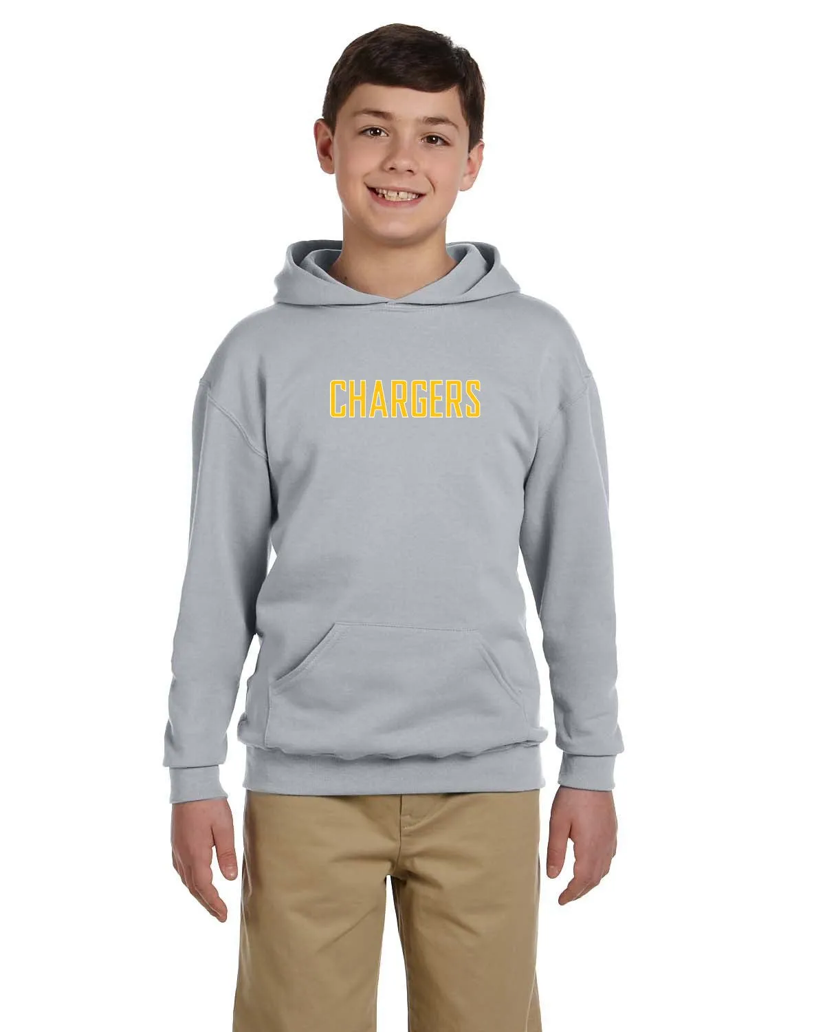 Flag Football Chargers - Jerzees Youth 8 oz. NuBlend® Fleece Pullover Hooded Sweatshirt (996Y)