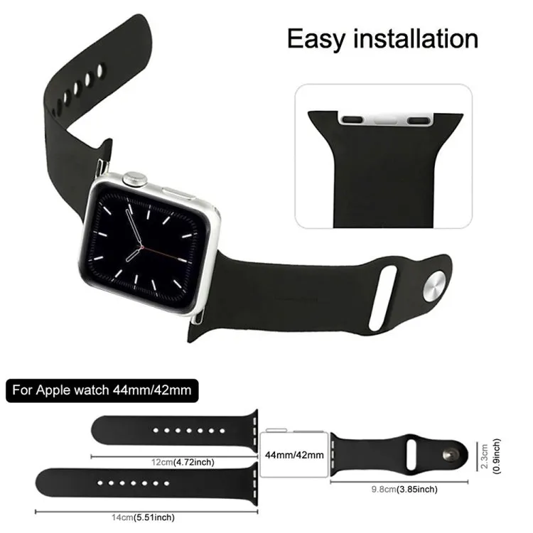 For Apple Watch Ultra 49mm & Watch Ultra 2 49mm / Series 9&8&7 45mm / SE 3&SE 2&6&SE&5&4 44mm / 3&2&1 42mm 3 in 1 Rubber Watch Band with Pin Buckle(Purple)