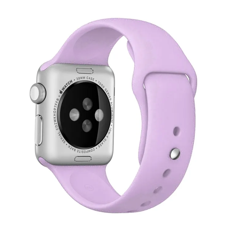 For Apple Watch Ultra 49mm & Watch Ultra 2 49mm / Series 9&8&7 45mm / SE 3&SE 2&6&SE&5&4 44mm / 3&2&1 42mm 3 in 1 Rubber Watch Band with Pin Buckle(Purple)