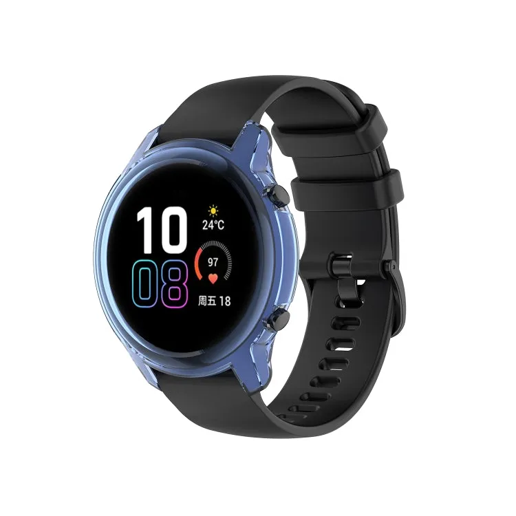 For Huawei Honor Magic watch2 42mm TPU Wrapped Empty Half Case Watch Case(Transparent Blue)