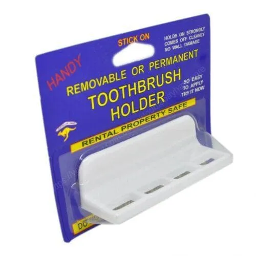 HANDY PRODUCT Plastic White Stick On Toothbrush Holder T44